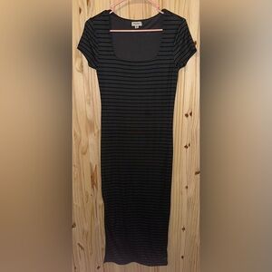 Black Striped Women's Dress